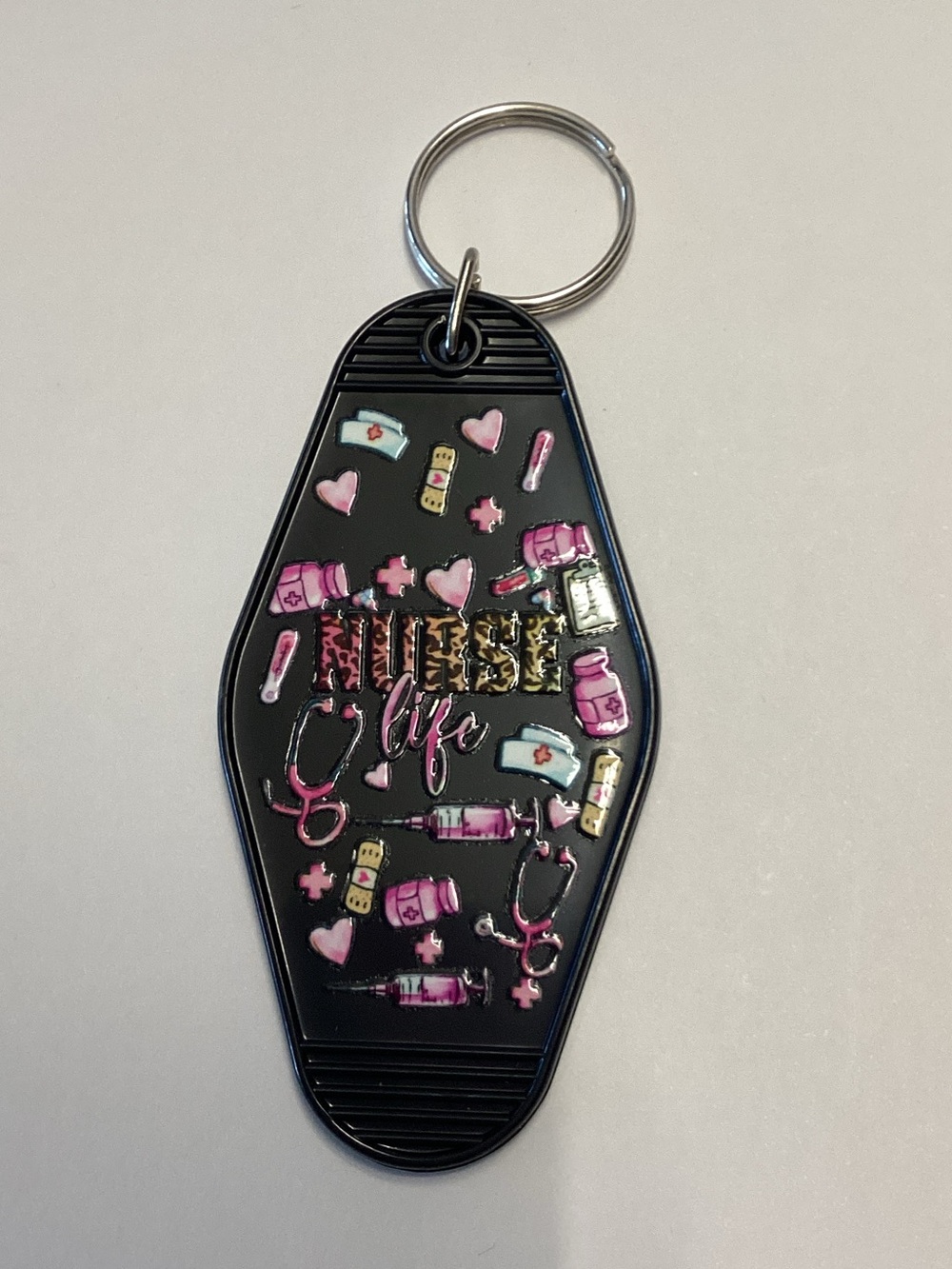 Nurse Life Pink & Black Keychain
